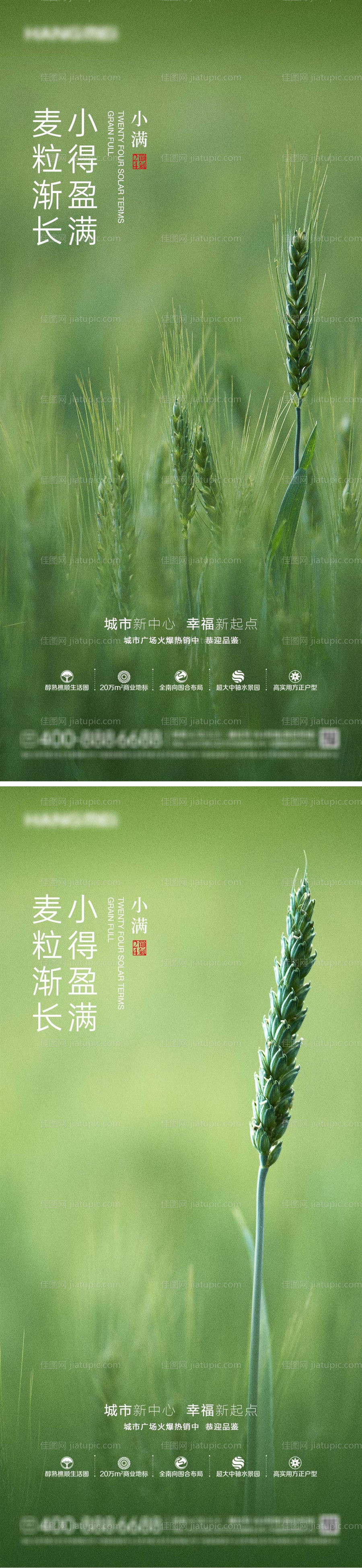小满节气地产海报-源文件