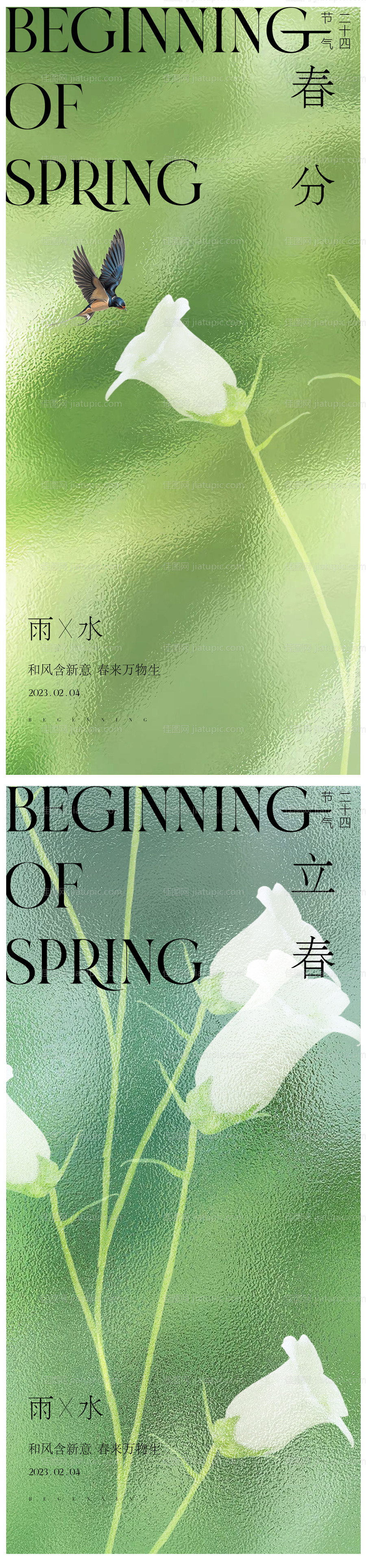 春分立春雨水海报-源文件