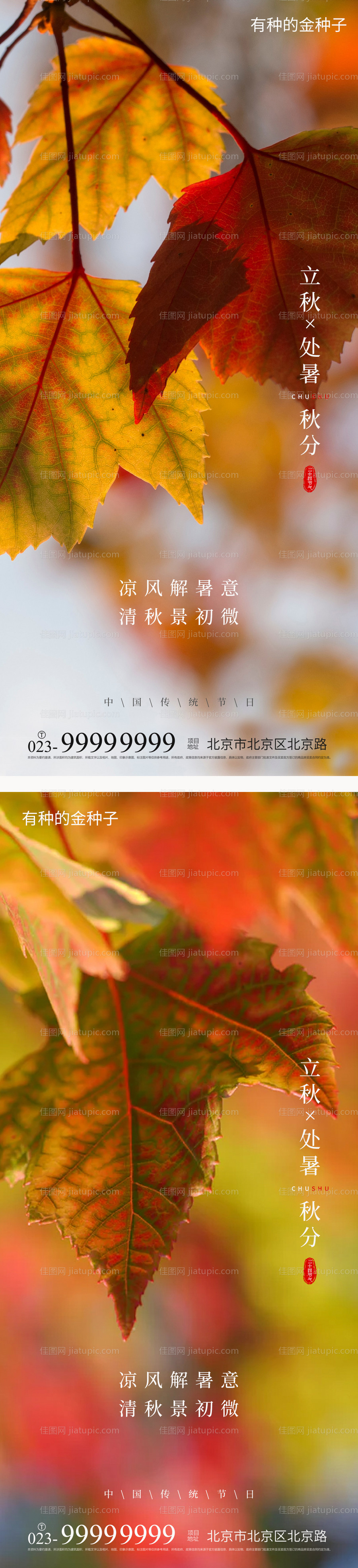 立秋秋分处暑海报-源文件