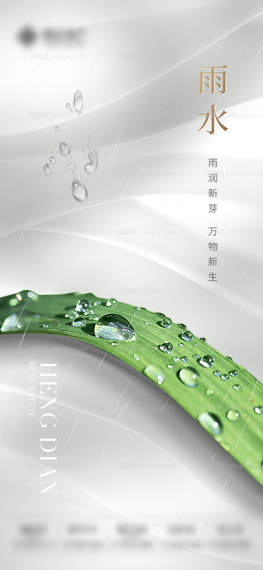 雨水节气海报-源文件