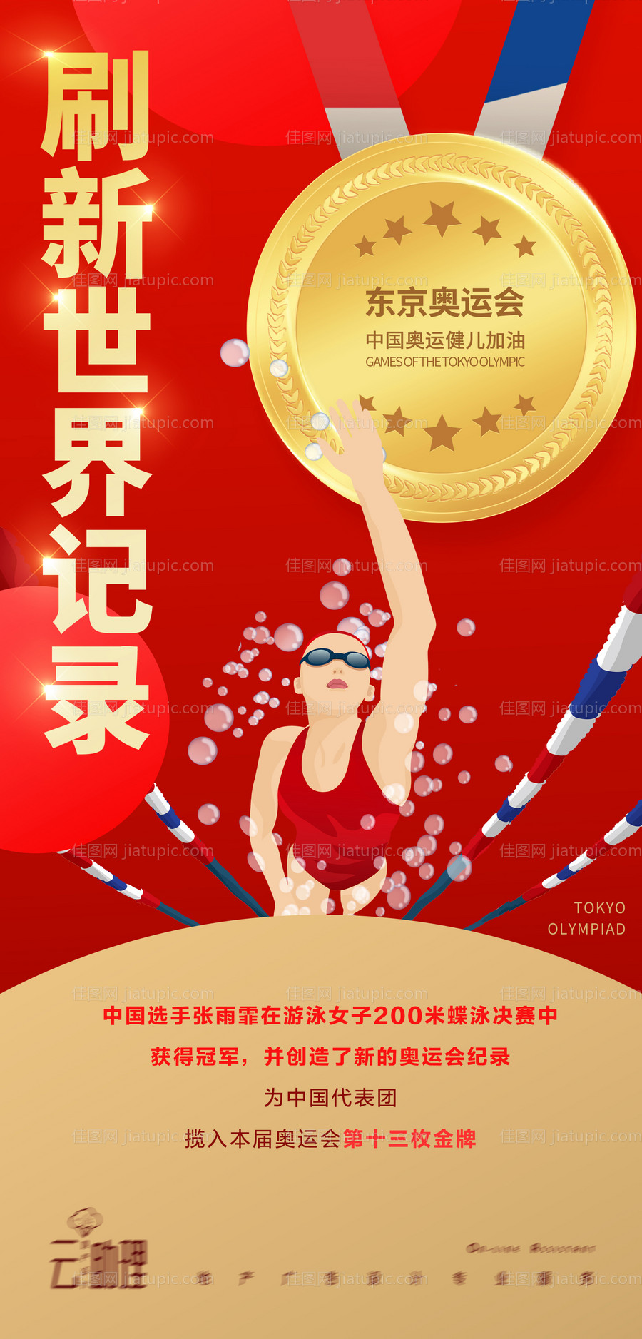 奥运会蝶泳冠军海报-源文件