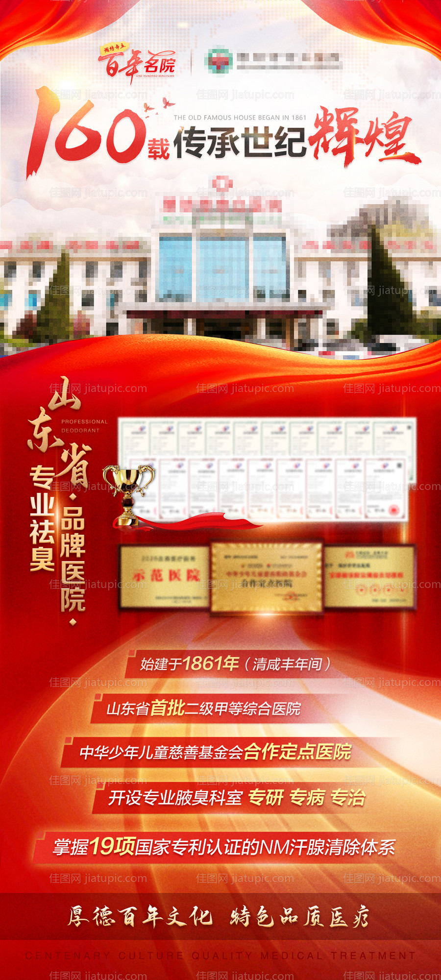 医院荣誉墙基本介绍医疗海报-源文件